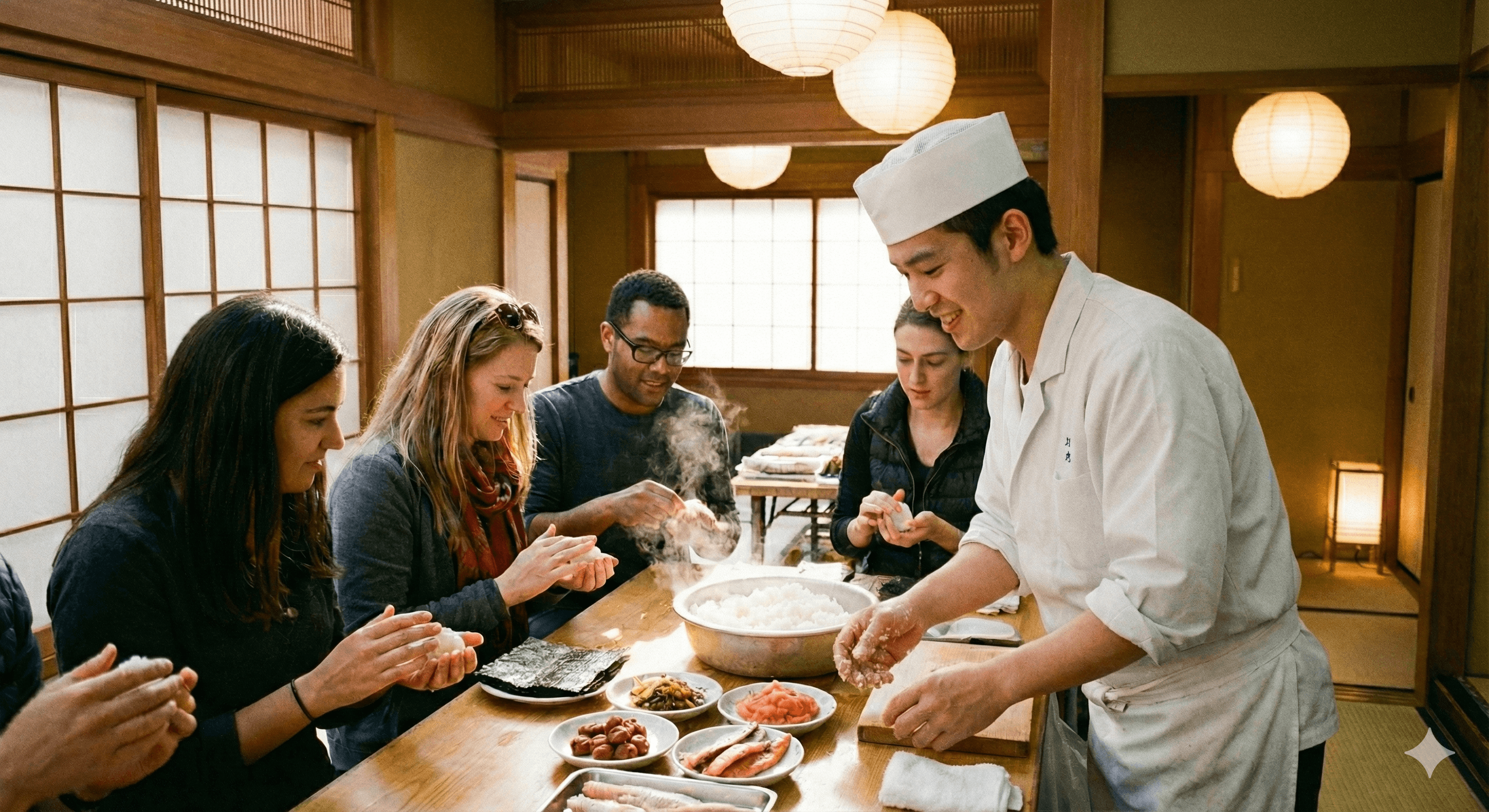 Tokyo Onigiri Making Class : Morning Session with Sushi Master in Asakusa - sushi making class