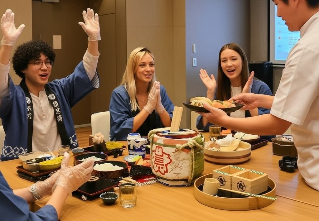 Tokyo Sushi Making Class : Sake Ceremony & Matcha Experience in Asakusa - sushi making class