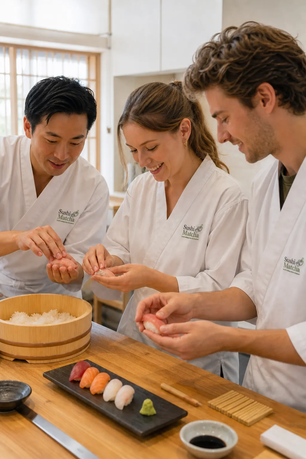 Practising Before a Tokyo Sushi Class