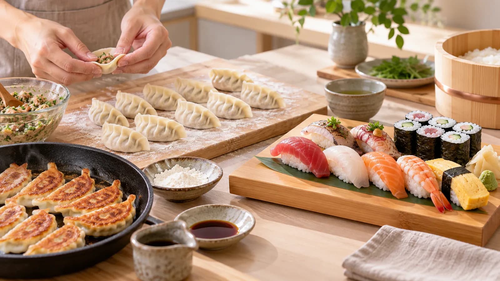 Gyoza Class or Sushi Class in Tokyo?